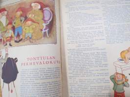 Lasten Maailma 1955 nr 9, tehtäviä, tarinoita, sarjakuvia, päätoimittaja Markus Rautio, takasivu lukujärjestys