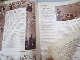 Lasten Maailma 1955 nr 9, tehtäviä, tarinoita, sarjakuvia, päätoimittaja Markus Rautio, takasivu lukujärjestys