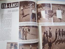 Lasten Maailma 1955 nr 9, tehtäviä, tarinoita, sarjakuvia, päätoimittaja Markus Rautio, takasivu lukujärjestys