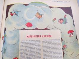 Lasten Maailma 1955 nr 9, tehtäviä, tarinoita, sarjakuvia, päätoimittaja Markus Rautio, takasivu lukujärjestys