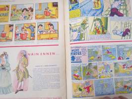 Lasten Maailma 1955 nr 9, tehtäviä, tarinoita, sarjakuvia, päätoimittaja Markus Rautio, takasivu lukujärjestys