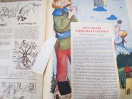 Lasten Maailma 1955 nr 10, tehtäviä, tarinoita, sarjakuvia, päätoimittaja Markus Rautio,kuvituksia mm. Maija Karma