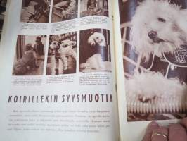 Lasten Maailma 1955 nr 8, tehtäviä, tarinoita, sarjakuvia, päätoimittaja Markus Rautio, kuvituksia mm. Maija Karma, takasivu Paperipoika Yki (paperinukke)