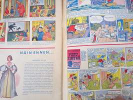 Lasten Maailma 1955 nr 5, tehtäviä, tarinoita, sarjakuvia, päätoimittaja Markus Rautio, kuvituksia mm. Maija Karma, takasivu Perhospeli