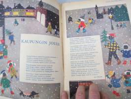 Lasten Maailma 1954 nr 12, tehtäviä, tarinoita, sarjakuvia, päätoimittaja Markus Rautio, kuvituksia mm. Maija Karma, takasivu joulukalenteri