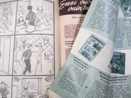 Lasten Maailma 1954 nr 12, tehtäviä, tarinoita, sarjakuvia, päätoimittaja Markus Rautio, kuvituksia mm. Maija Karma, takasivu joulukalenteri