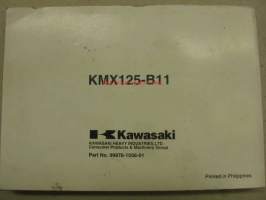 Kawasaki KMX125 (KMX125-B11) owner´s manual -käyttöohjekirja englanniksi