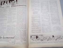 Lasten Maailma 1954 nr 7, tehtäviä, tarinoita, sarjakuvia, päätoimittaja Markus Rautio, kuvituksia mm. Maija Karma, takasivu hyönteisiä heinikossa