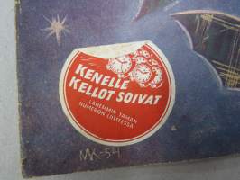 Lasten Maailma 1954 nr 11, tehtäviä, tarinoita, sarjakuvia, päätoimittaja Markus Rautio, kuvituksia mm. Maija Karma, takasivu Yhteentörmäyspeli