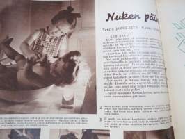 Lasten Maailma 1954 nr 9, tehtäviä, tarinoita, sarjakuvia, päätoimittaja Markus Rautio, kuvituksia mm. Maija Karma, takasivu lukujärjestys