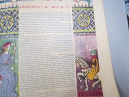 Lasten Maailma 1954 nr 5, tehtäviä, tarinoita, sarjakuvia, päätoimittaja Markus Rautio, kuvituksia mm. Maija Karma, takasivu &quot;Sininen ruudukko&quot;