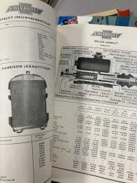 Chevrolet - alkuperäisiä varaosia - Delco-Remy, Harrison, Carter, Guide, Hyatt, New Departure, Fitzgerald, Lovejoy, Hyatt, AC -alkuperäinen Hedengren-luettelo 1938