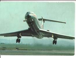DDR Interflug Tu 134  Start  - lentokonepostikortti postikortti   kulkematon