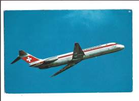 Swissair McDonnel Douglas DC 9  - lentokonepostikortti postikortti   kulkenut