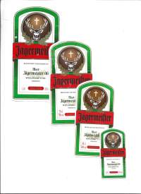 Jägermeister  - viinaetiketti 4 eri kokoa