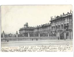 St Petersbourg / Pietari Talvipalatsi -  paikkakuntapostikortti postikortti kulkenut 1904 Pietarista Hankoon  merkki pois