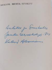 Shalom, musta syyskuu (signeerattu, tekijän omiste)