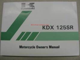 Kawasaki KDX125SR (KDX125-A4, KDX125B-4) owner´s manual -käyttöohjekirja englanniksi