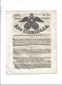 Åbo Tidningar    1833  nr  7