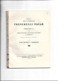 Från den förste Frenckells dagar / Carl Rudolf  Gardberg - Helsingfors Grafiska Klubb vårmöte 1943  27 sivua