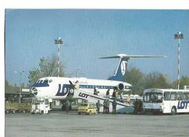 Tupolev 134 Polsh Airlines lentokonepostikortti  postikortti   kulkenut