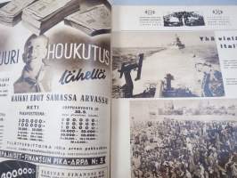 Suomen Kuvalehti 1943 nr 39, 25. syysk., kansikuva SS-vapaaehtoisten sankarihautajaiset Hietaniemessä, V.E. Tuompo,Mihaila &amp; Mari Mokeinen, Mottikaikuja Karhulasta