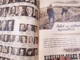 Suomen Kuvalehti 1943 nr 39, 25. syysk., kansikuva SS-vapaaehtoisten sankarihautajaiset Hietaniemessä, V.E. Tuompo,Mihaila &amp; Mari Mokeinen, Mottikaikuja Karhulasta