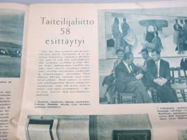 Kuluttaja 1958 nr 45, Kansikuva Wäinö Aaltonen / Taiteilijaliitto 1958, Lihankäyttö kotitaloudessa, Korkealle kehon kunto, mainoksia, ym.
