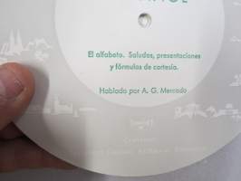 Univox Interprint Tonkort - Disco 1-8 Espanol -espanjan kielen kielikurssin singlelevyt, käyttämätön setti