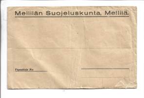 Mellilän Suojeluskunta Vapaakirje  - firmakuori  blanko
