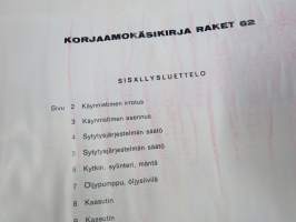 Raket 62 moottorisaha korjaamokäsikirja
