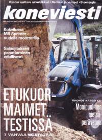 Koneviesti 11/2021. 7 etukuormaintraktoria -vertailu. Myyräsalaojitus, Kronos Kargo 121. MB Sprinter. Bioenergia -osio 42 sivua.
