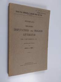 Sveriges biologiska disputations- och programlitteratur 1700 - vårterminen 1910