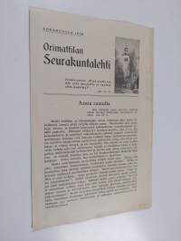 Orimattilan seurakuntalehti lokakuulla 1936