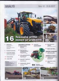 Koneviesti 12/2017. Bioenergia osio 42 sivua. Traktorilavetit. Pyöräalustaiset kaivukoneet yli 8 tonnia.