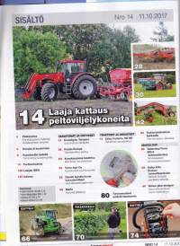 Koneviesti 14/2017. Noukinvaunut. Puimurit: Agco, Claas, Deutz-Fahr, JD, NH, Sampo.