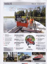 Koneviesti 8/2015. Ajettavat ruohonleikkurit; Masinistitapahtumat; Koneviestin kesäekstra; Lemken Rubin 12 -lautasmuokkain