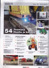 Koneviesti 13/2015. Mukana Kylvökoneet, paalaimet, renkaat ja telat, huolto &amp; korjaus