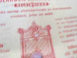 Ruoholahden Kaakelitehdas Oy Helsinki - Ab Gräsvikens Kakelfabrik Helsingfors -kaksikielinen mainosjuliste v. 1895