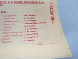 Ruoholahden Kaakelitehdas Oy Helsinki - Ab Gräsvikens Kakelfabrik Helsingfors -kaksikielinen mainosjuliste v. 1895