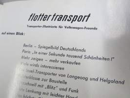 Flotter Transport 1964 nr 6 - Volkswagen Transporter commercial magazine - Volkswagenin tehtaan hyötyajoneuvojen erillislehti