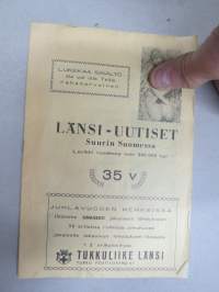Länsi-Uutiset  35 V - Ehkäisykeinot ja avioliiton onni - Tukkuliike Länsi -ehkäisytietoutta &amp; tuoteluettelo
