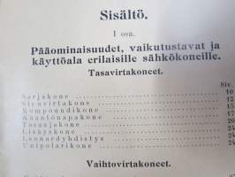 Sähkökoneet - viat, hoito, kytkeminen ja tehon laskeminen (Tietoja sähköalalta. III vihko)