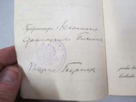 Заграничный паспортъ - Matkapassi ulkomaille - Pass för utrikesresa - Reisepass für das Ausland, fil. kand Arnold Nordling sekä vaimo Anna, 21.6.1912, Helsinki