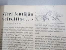 Maanpuolustusnuoriso 1938 nr 7, Kansikuva AISY Viipurin kevätmessuilla (huomaa isopyörä rekvisiittana), Erkki Kukkonen hautajaisselsotus, Lentokentän laidalta