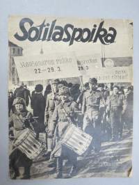 Sotilaspoika 1942 nr 4, Varokaa &quot;varastoitua&quot; kuolemaa, Sotamarsalkan matka 1917 Odessasta Pietariin, Balilla - Avanguardia -italialainen sotilaspoikajärjestö, ym.