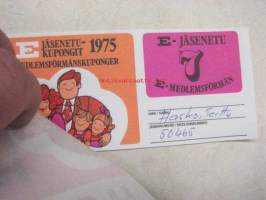 E-jäsenetukupongit 1975