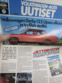 Volkswagen-Audi uutiset 1979 nr 2 -asiakaslehti, Derby CLS, Volkswagen Iltis, VAG-Service, Audi 80, ym.