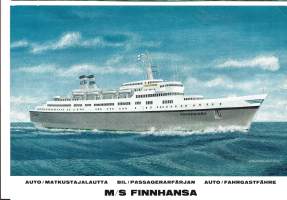 MS Finnhansa    - laivaesite A5 koko  tekniset tiedot takana