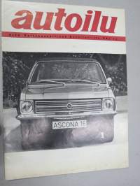 Autoilu 1970 nr 4 - Valtakunnallinen Autoiluliitto ry jäsenlehti, Opel Ascona 16, Esso 50-vuotias, Ajokki  teräskoreja 20 vuotta, Toyota airbag herättää huomiota...